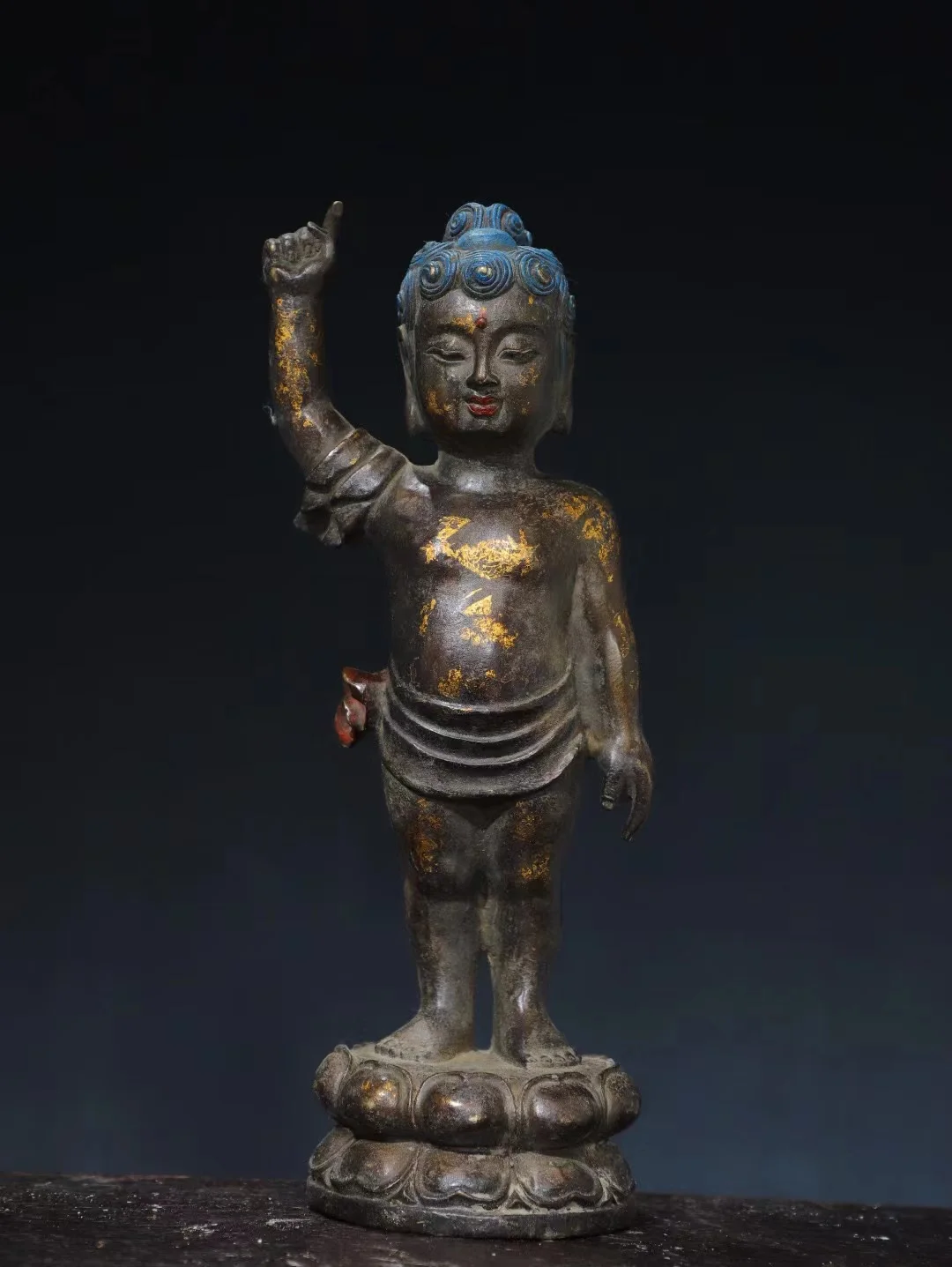 

Rare old Handmade copper crown prince Buddha statue,Free shipping