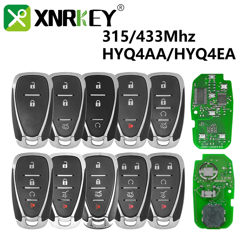 XNRKEY 2/3/4/5 Button Remote Car Key ID46 Chip 315/433Mhz for Chevrolet Cruze Spark Camaro Equinox Malibu2017-2018 HYQ4AA HYQ4EA