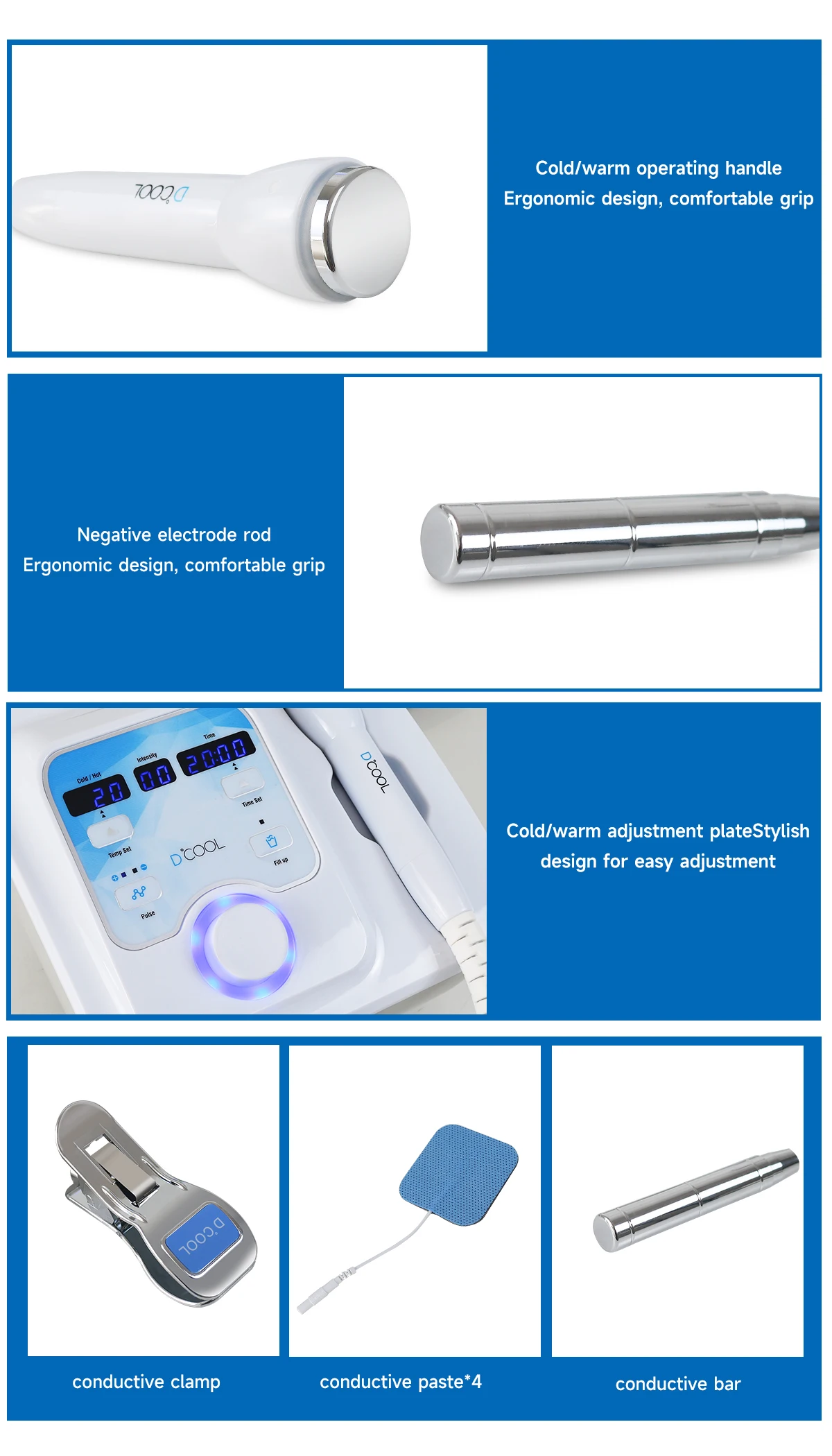 4QUEENS NEW Dcool Skin Tightening Machine Portable Cool Hot EMS For Facial Skin Care Beauty Device 6