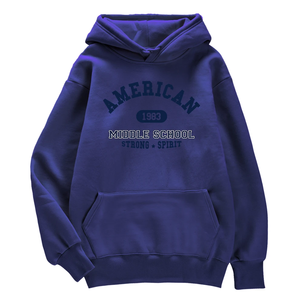 

Американские пуловеры 1983 для средней школы с принтом сильных духов, Мужская облегающая Одежда большого размера, уличная одежда для пар, повседневный спортивный топ