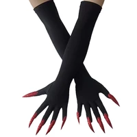 Cool Halloween Gloves Long Ghost Claw Dress Up Gloves Fashion Black Long Nails Cosplay Halloween Funny Gloves - Image 2