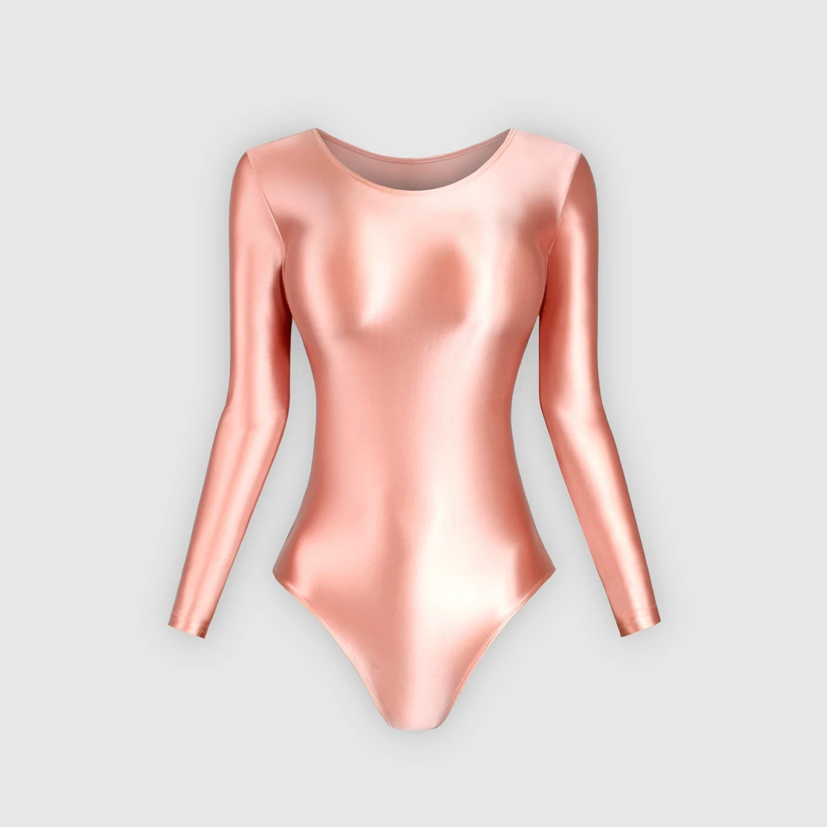 XClocKNYoung Satin-Glanz-Strumpfhose, ölig glänzender Slip, glatte Thongs, hochgeschlitzter Langarm-Badeanzug, Yoga-Sportbekleidung, ölig glänzender BODYSUIT – Detail 12