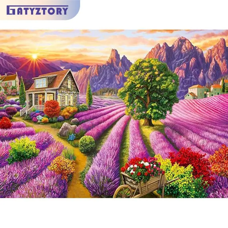 

GATYZTORY 60x75cm Paint by numbers Handpainted Oil painting Canvas Wall Art Picture Scenery Painting by numbers Home decor