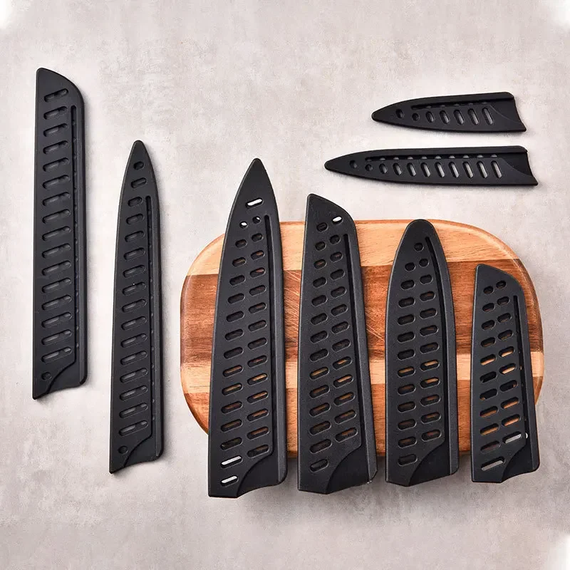 Kitchen Knife Sheath Black Plastic Knife Covers Blade Protector Cover Edge Guards Case Kitchen Accessories knife sheath
