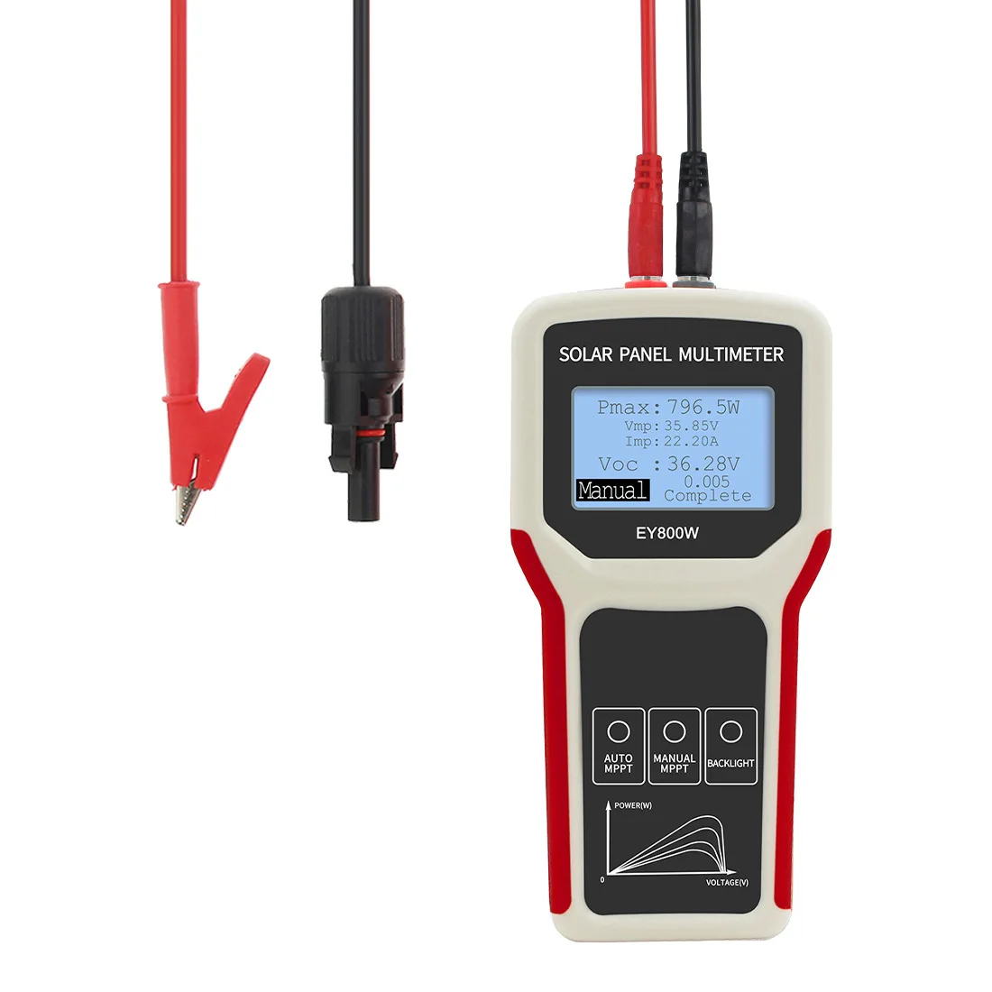 400W/800W Photovoltaic Multimeter Auto Manual MPPT Power Meter Solar Panel LCD MPPT Tester Current Voltage Testing Tool 2