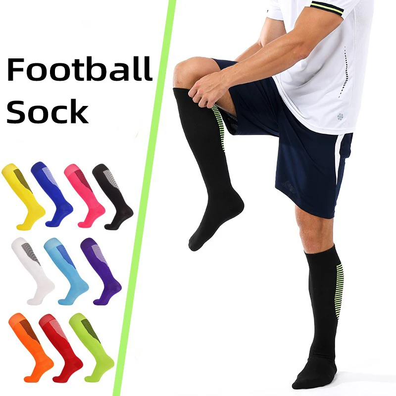 Stripe Sports Soccer Socks Adult Kids Breathable Football Club Knee High Training Running Long Stocking Towel Bottom Sock Unisex