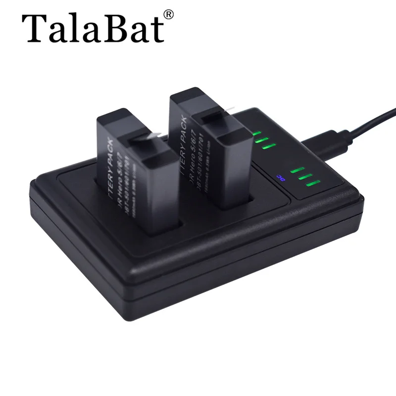 Batteria O Caricabatterie Da 1220Mah Per Gopro Hero 7 Gopro Hero 6 Gopro Hero 5 Per Gopro 5 6 Gopro7 Accessori Per Batterie Per Fotocamere Nere