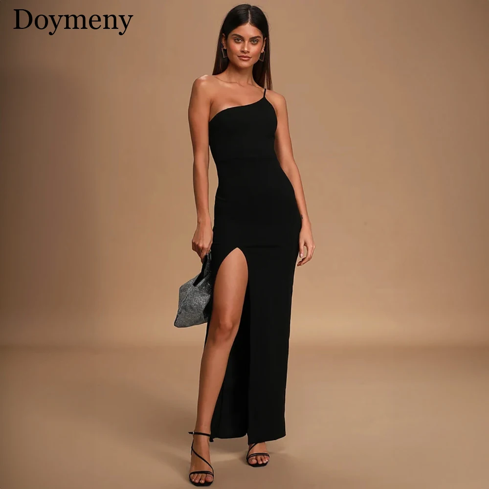 

Элегантные платья для встречи выпускников Doymeny, популярные летние платья с открытой спиной на одно плечо, с разрезом спереди, 2023