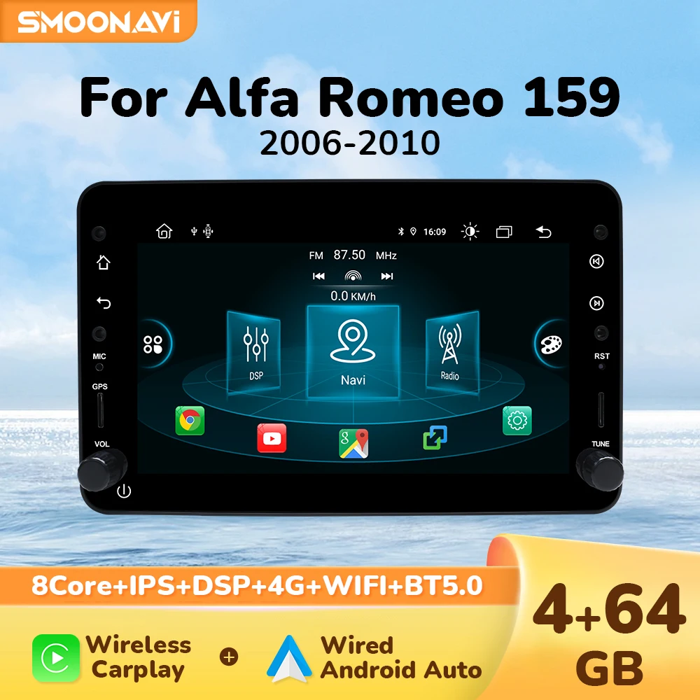 Lecteur d'autoradio Carplay sans fil pour Alfa Romeo 159 Brera Spider ...