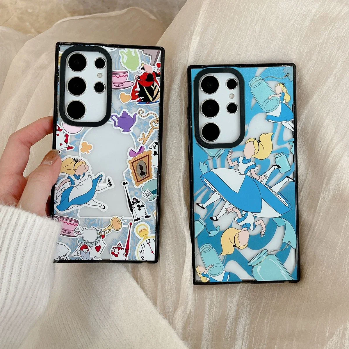 Cartoon Land Acrylic Black Border Case for Samsung Galaxy S22 S23 S24 Ultra S22+ S23+ S24 Plus Cover Protective Case