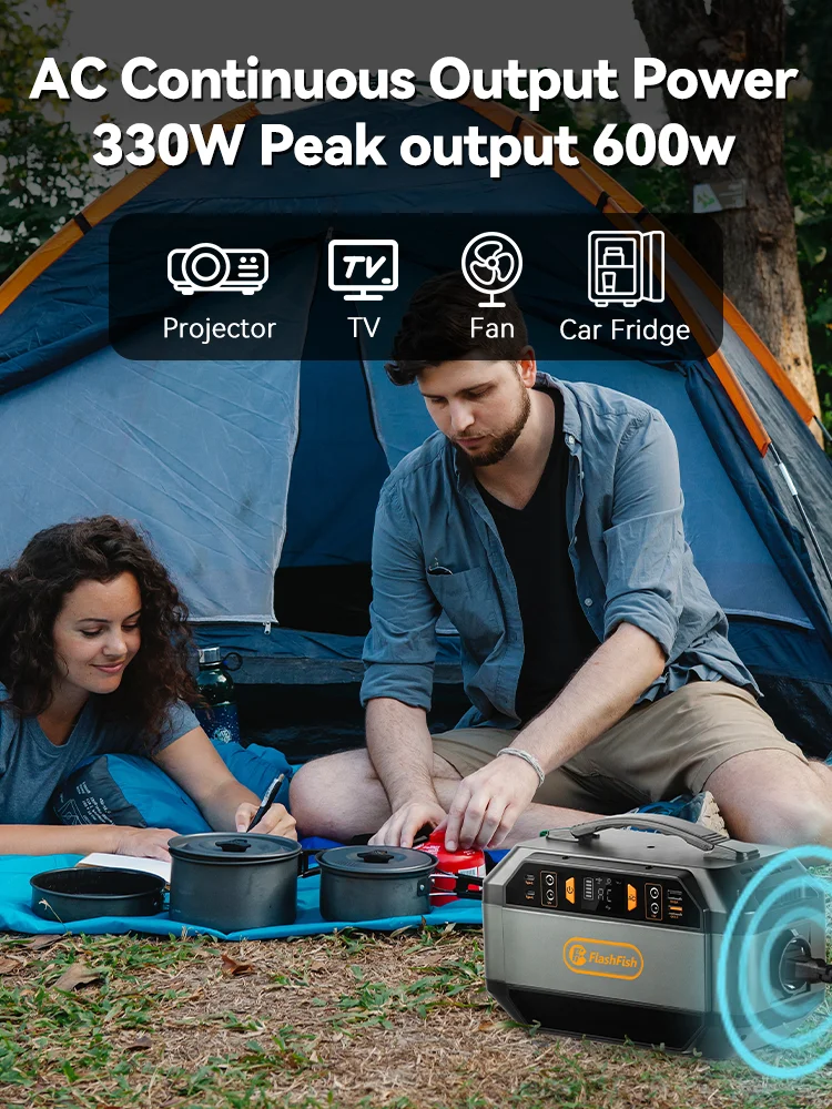 FF Flashfish Solar Generator 288.6Wh Portable Power Station 78000mAh/3.7V Battery AC 230V 330W for Outdoor Camping Power Supply 5