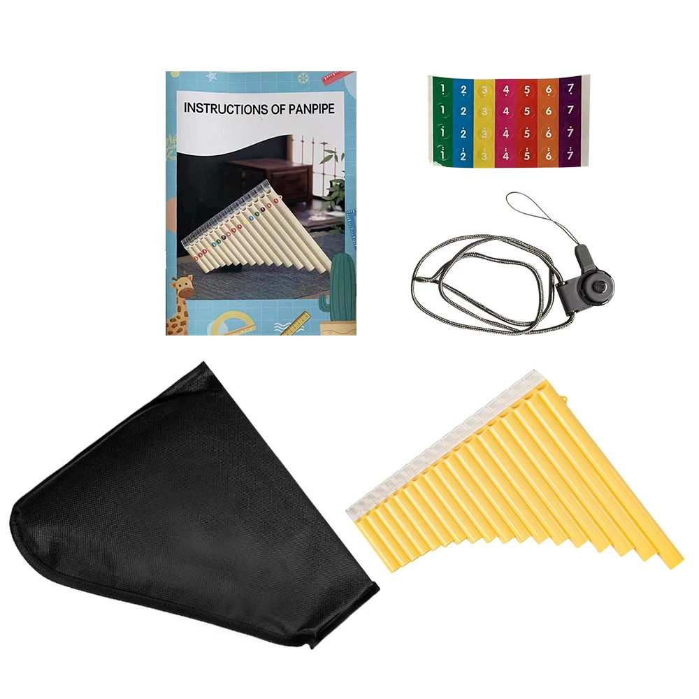 18 Pipes Pan Flute ABS Resin C Key Panflute Easy Learning Children Beginner Music Woodwind Instrument Gift Carry Bag