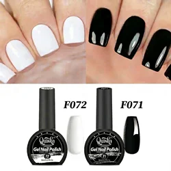 Quiska Black & White Nail Gel Polish Set - 8Ml Semi - Permanent UV LED Soak - Off Manicure Kit (Qu - bycs7172)