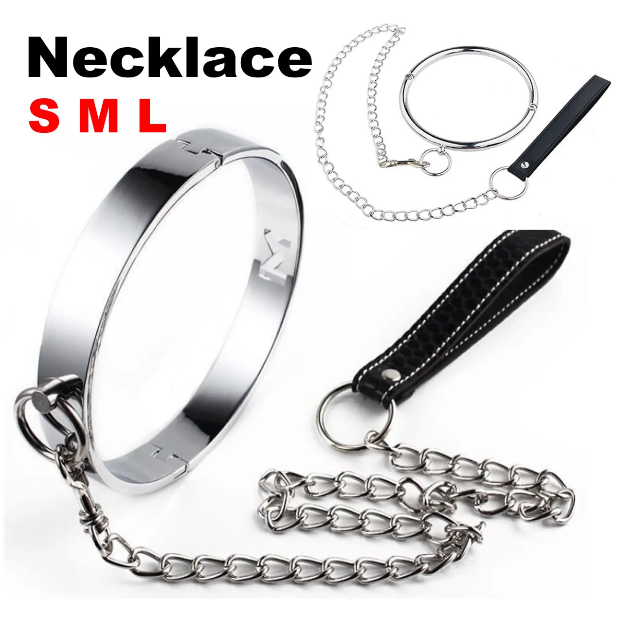 Traction Chain Metal Neck Collar BDSM Sexy Leash Ring Chain Slave Bondage Toys Role Play Erotic Sex Toys For Women Men