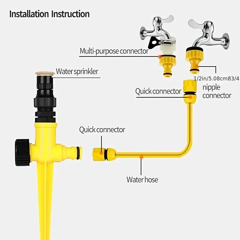 360° Rotation Automatic Garden Sprinkler - Perfect For Lawns,Farms,And Greenhouses!