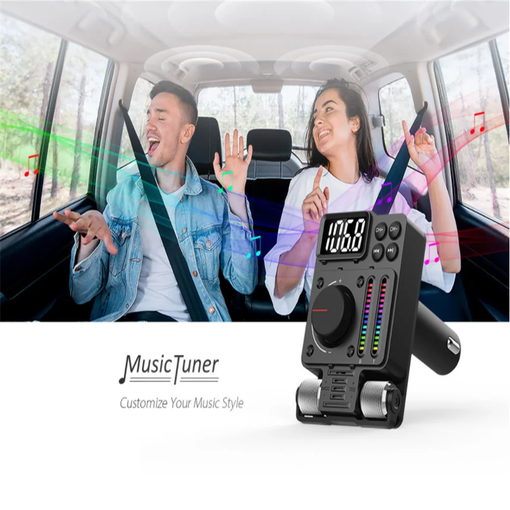Bluetooth Audio Adapter FM Transmitter Car MP3 Player Bluetooth 5.3 Car Wireless FM Transmitter Radio Adapter PD30W QC3.0 Fast Charging Car MP3 U Disk Music Player Accessories bluetooth audio adapter,fm transmitter,car mp3 player