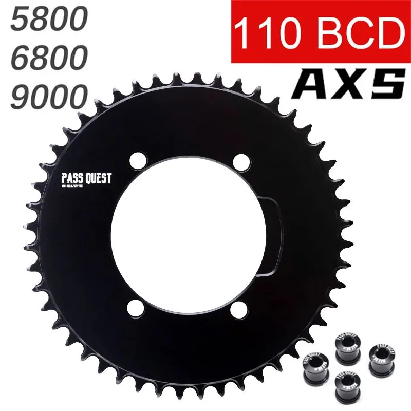 PASS QUEST X110 BCD Road Bike single chainring 4-bolt for AERO axs chain Round Chain ring Suitable for SHIMANO 4700/5800/6800