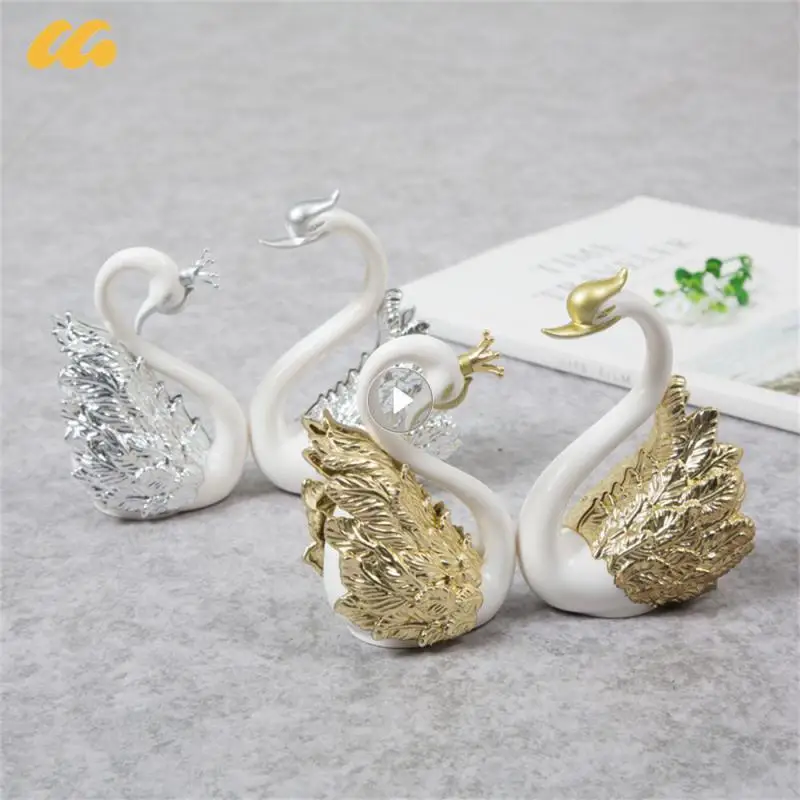 Crown Glass Table Swan Baking Decorativo Compleanno Anniversario Ornamento Cake Topper Figure Paper Weight Desk Decorazione Della Casa