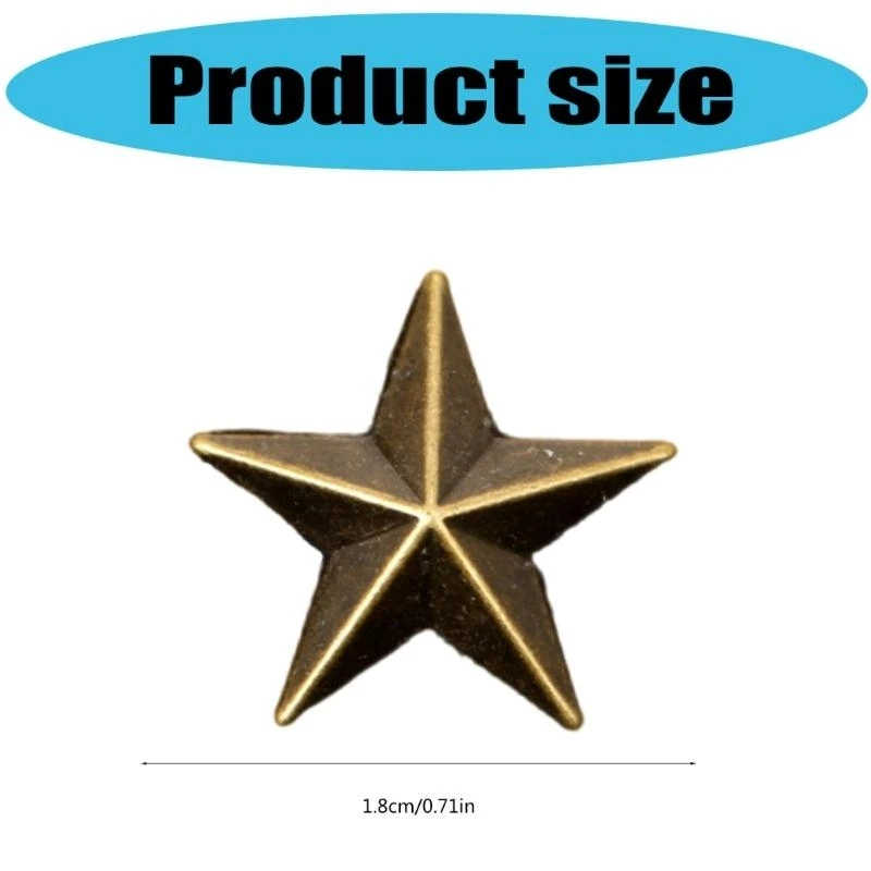 39BB 12pack Stylish Pentagrams Collar Studs Men's Advanced Brooches Fashion Brooch