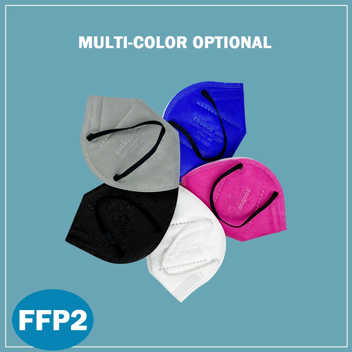 ZOOBOO Mascarillas ffp2 virus face mask 5 Layer FFP2Mask KN95 Filter Respirator FFP2MASK Protective Masken CE fpp2