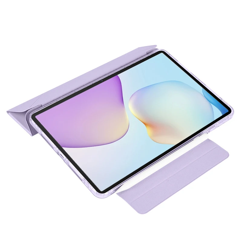 Premium Smart Fold Leather Acrylic Back Magnetic Cover