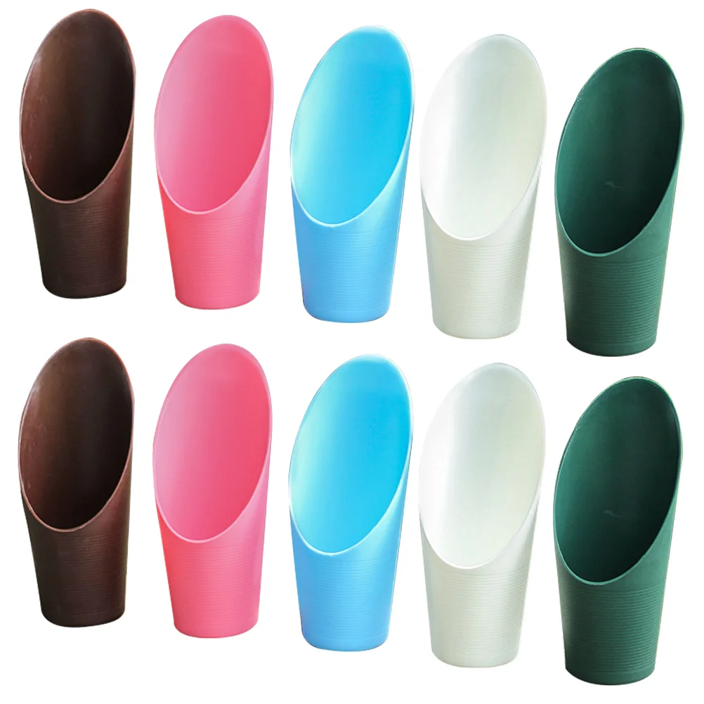 10 Pcs Round Cylinder Scoop Succulent Plant Cup Planting Supplies Plants Soil Cups Garden