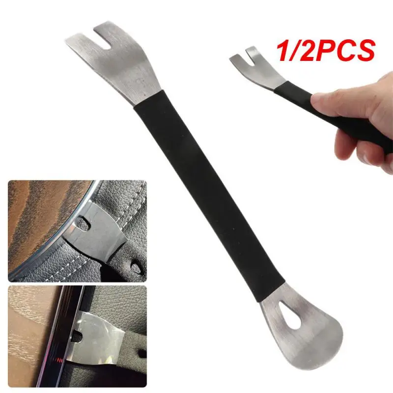 

1/2PCS Car Trim Removal Tool Stainless Steel Durable Two-end Trim Removal Level Pry Tools Door Panel Audio Terminal Fastener