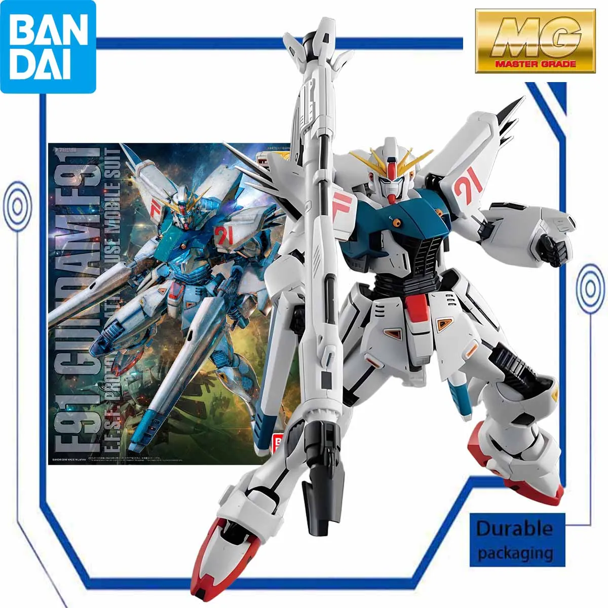 BANDAI - BANDAI 1/100 MGガンダムF91セット Bandai MG 1/100 F91 Gundam F91 Ver. 2.0 Model Kit – Gunpla Style