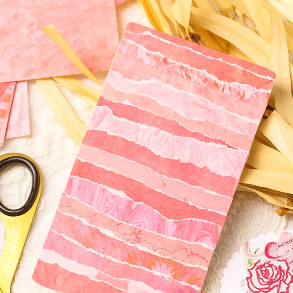 100 Pcs Rainbow Color Texture Background Craft Paper Collage Junk Journal Ephemera DIY Album Scrapbooking Handmade Material Pack