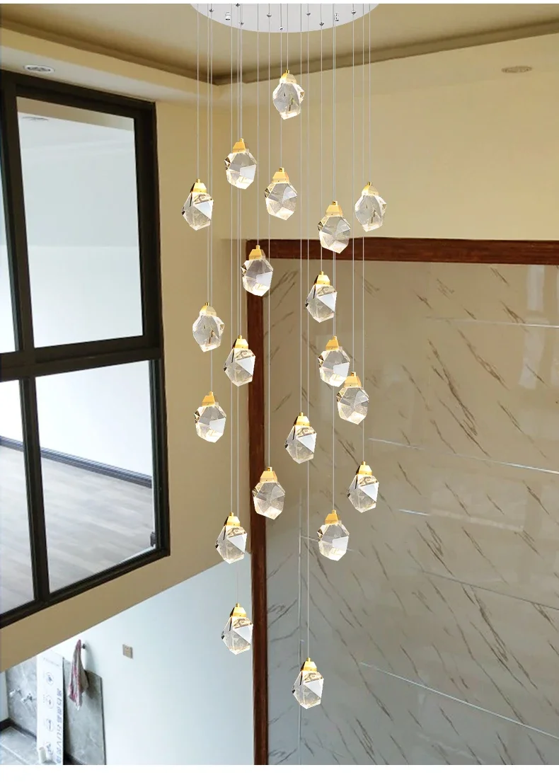 Home Living Room Bedroom Chandelier K9 Crystal Modern LED Pendant Light 2