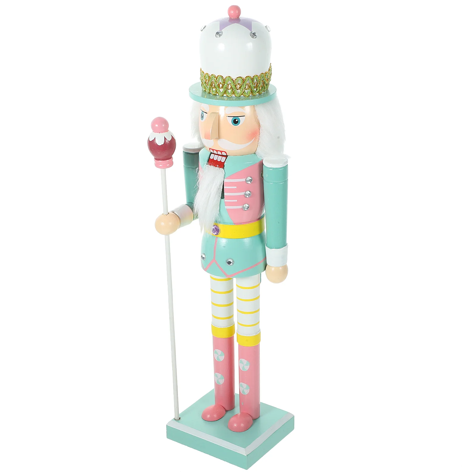 

Xmas Nutcracker Puppet Wooden Nutcracker Solider Figurine Christmas Nutcracker Figurine Table Decoration 38x8.5x7.5cm