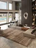 Abstract Brown Striped Carpet Creative Artistic Rug Luxury Living Room Decoration Carpets Comfortable Easy Clean Bedroom Rug 양탄자 1