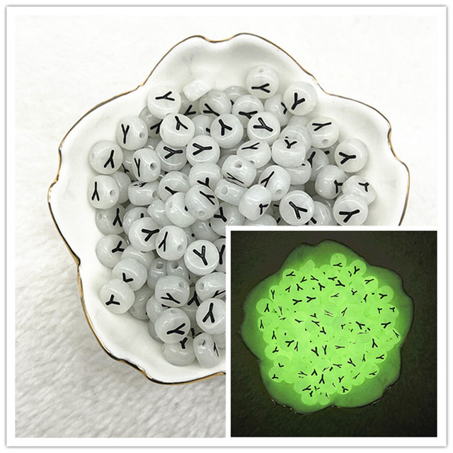 7x4mm A-Z Luminous Beads Letter Beads Acrylic Spaced Beads For Jewelry Making DIY Charms Bracelet