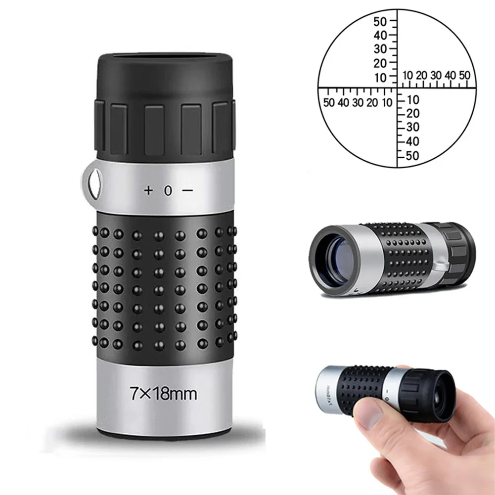 1Pc Mini Powerful Monocular Telescope 7x18 Zoom Binoculars Long Range Night Spyglass for Outdoor Camping Bird Watching Tools