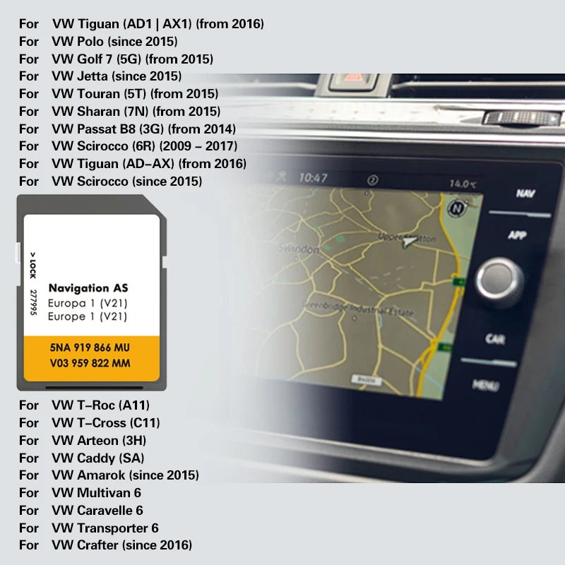 Navigation SD GPS Card 32GB Map Version AS V21 for VW Touran 5T 2015 Finland Netherlands Car Sat Nav memory card,flash drive,micro sd card,flash card,flash memory card