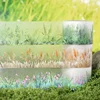 1Roll 2M PET Handbook Recycled Tape Planting Diary Glitter Sand Botanical Stickers Adhesives Round Stickers Scrapbook 30mm*2m 1