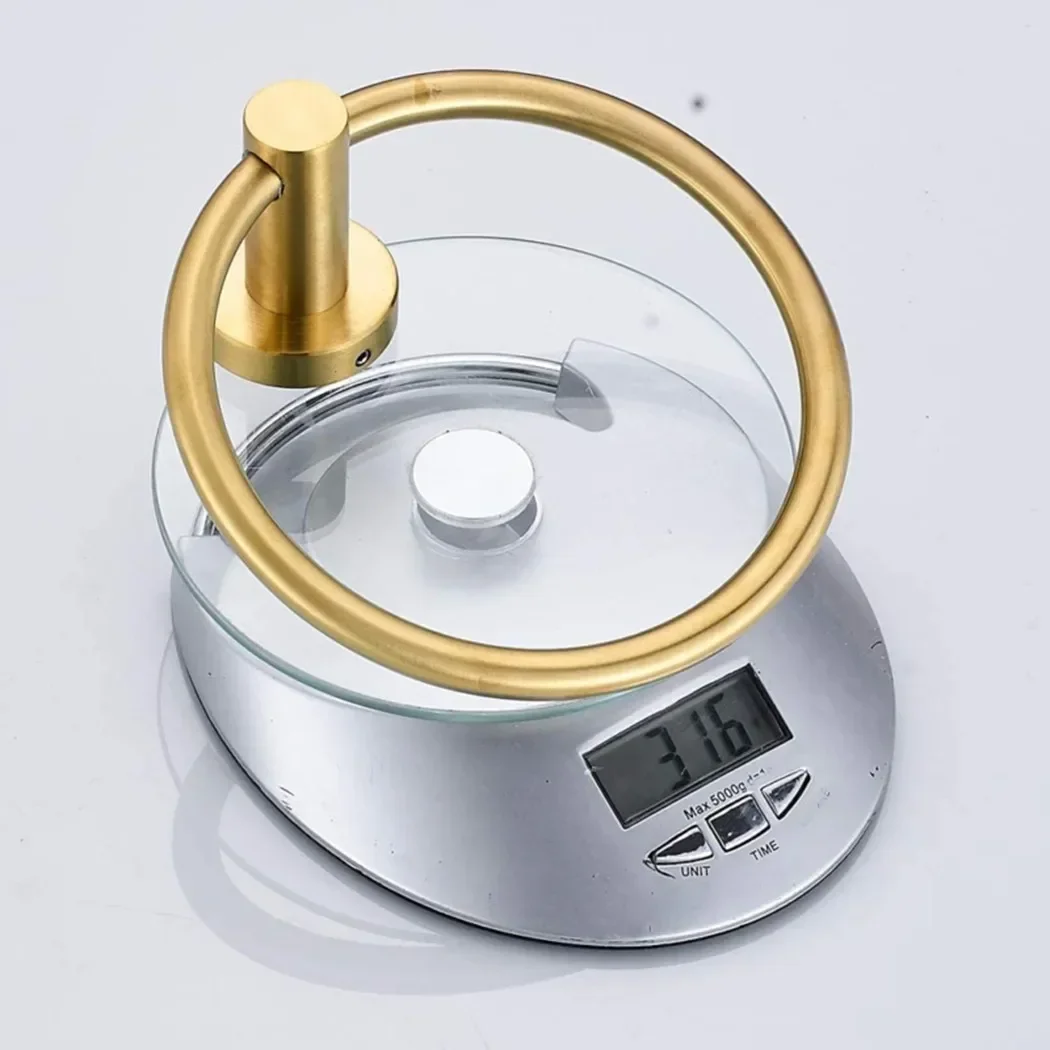 Description Picture 6 of item1PC Brushed Golden Bathroom Hanging Towel Ring Holder Industrial Wall Mounted Towel Stainless Steel StorageTowel Hardware Tools