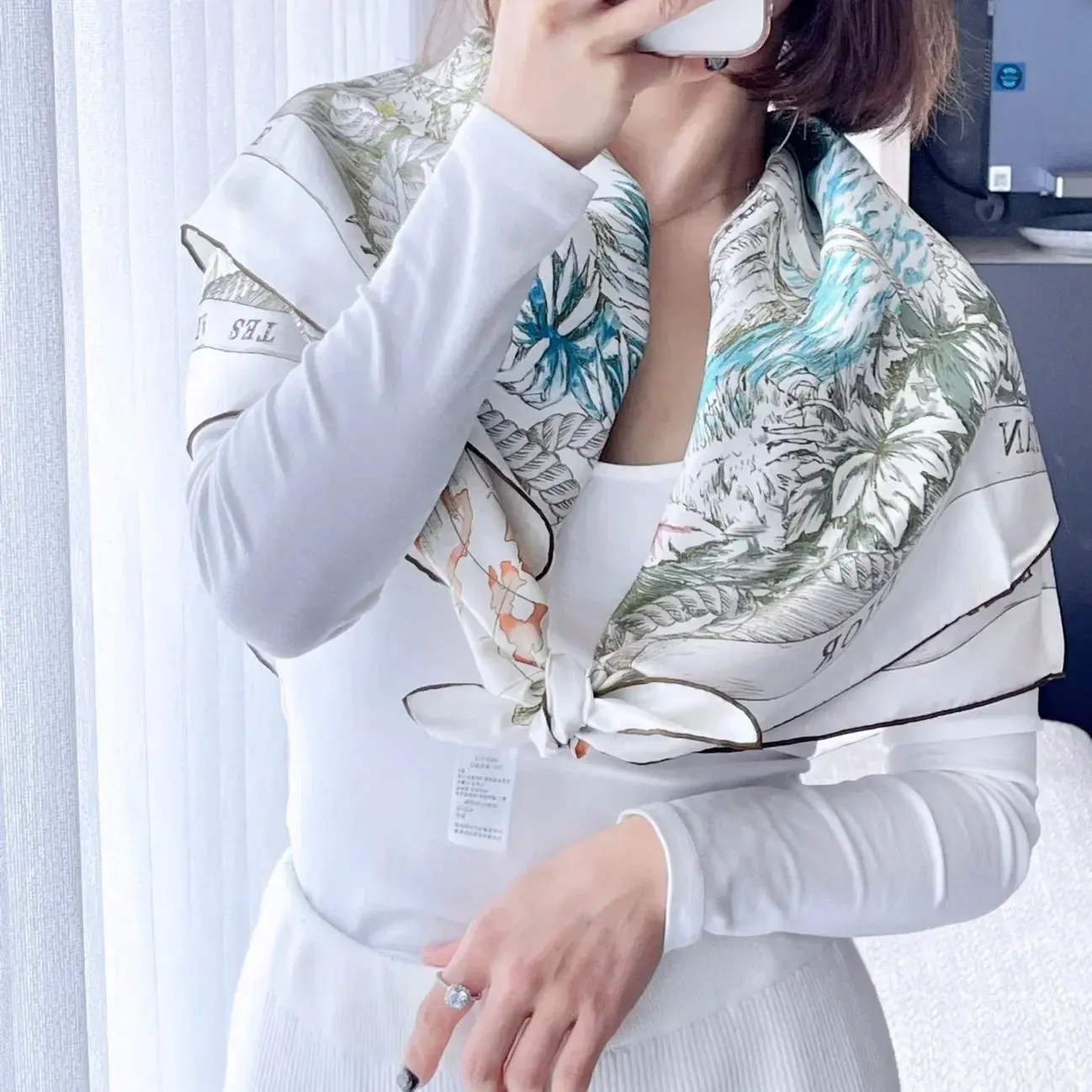 100% 뽕나무 실크 스카프 여성용, 90x90cm 사각 숄, 랩 탑 프린트 터번 헤드 스카프, 히잡 헤어 타이 리본, 패션 디자이너