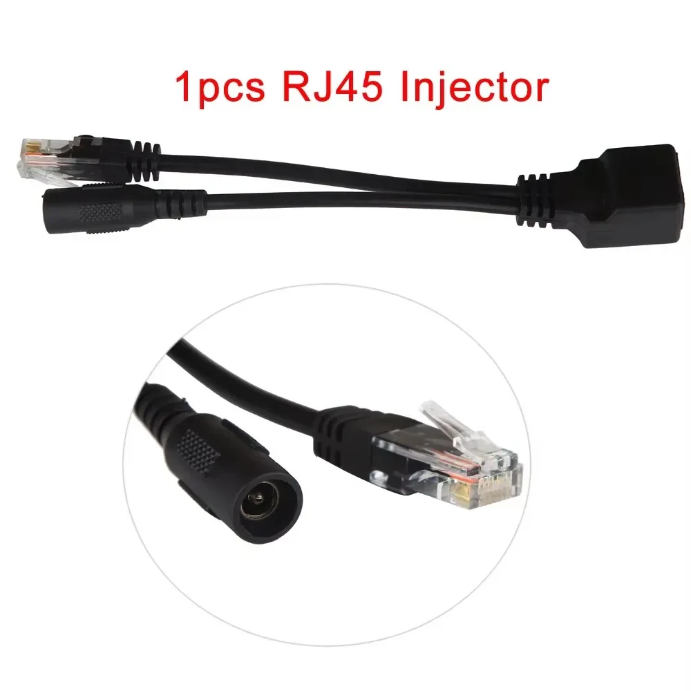 Poe adapter cable 2pcs (1pair) RJ45 POE injector + splitter kit power over Ethernet camera adapter 5V 12V 24V 48V