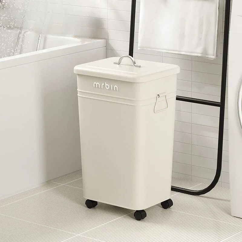 

Вместительная домашняя мусорная корзина объемом 26 л, большая Мобильная мусорная корзина с крышкой, водонепроницаемая и Пыленепроницаемая гладкая мусорная решетка
