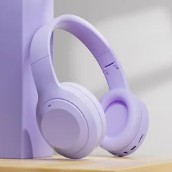 Wireless Over - Ear HiFi Stereo Headphones with Noise Reduction and Support (PURPLE)