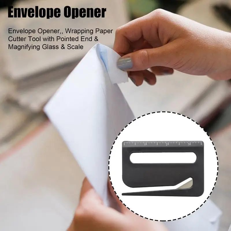 Envelope Opener Tool Wrapping Paper Cutter Letter Opening Tool Mail Cutter For Pet Hair Knot With Pointed End Magnifying Glass