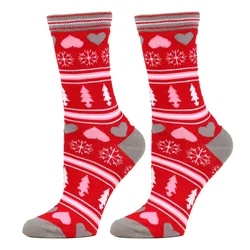 Festive Mid - Calf Christmas Socks - Santa & Gingerbread Cotton Gift Socks (4 love heart)
