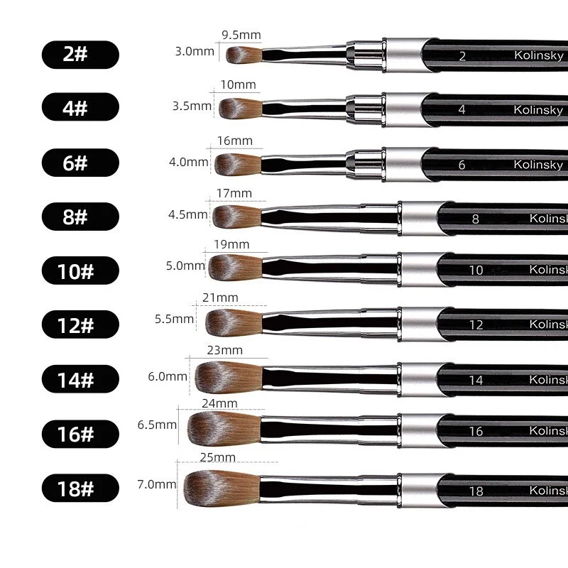 1Pcs Kolinsky Acrylic Nail Brush - Black