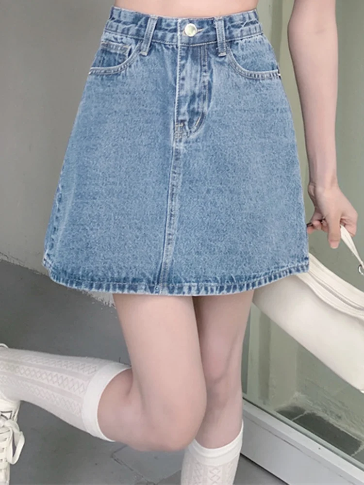 Faldas Para Niña Mini Falda Vaquera Para Niña Cintura Alta Con