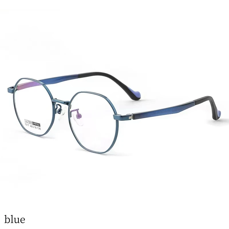 

48mm New Retro Literary Metal Spectacle Frame Men's Fashion Multilateral Eyeglasses Ladies Exquisite prescription glasses 7517