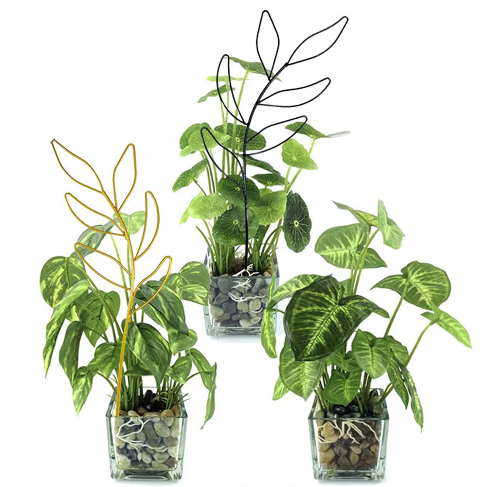 Iron Garden Plants Climbing Support Stake Metal Flower Pots Vine Stand Holder Plant Trellis Support Bracket Garden Decoration