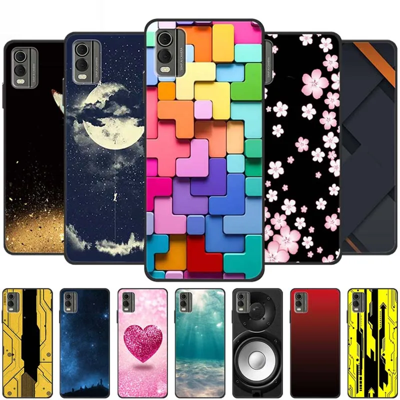 Luxury TPU Soft Silicone Back Cover with Lovely Floral Design - Shockproof Phone Protector