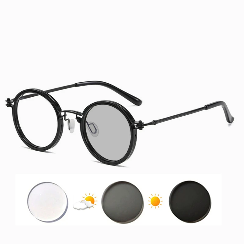Myopia Glasses SPHERE -0.5 to -8.0 Women Men Retro Round Alloy Frame Prescription Spectacles For Nearsighted Astigmatism UF165 2