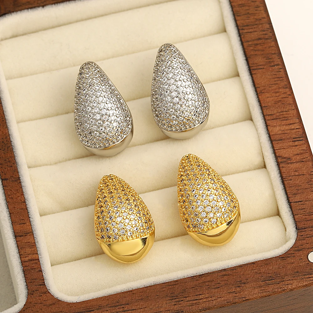 Chunky Luxury Full Strass Orecchini Pendenti Cupola Teardrop Kylie Orecchini Waterdrop Dupe Orecchino Per Accessori Gioielli Da Donna